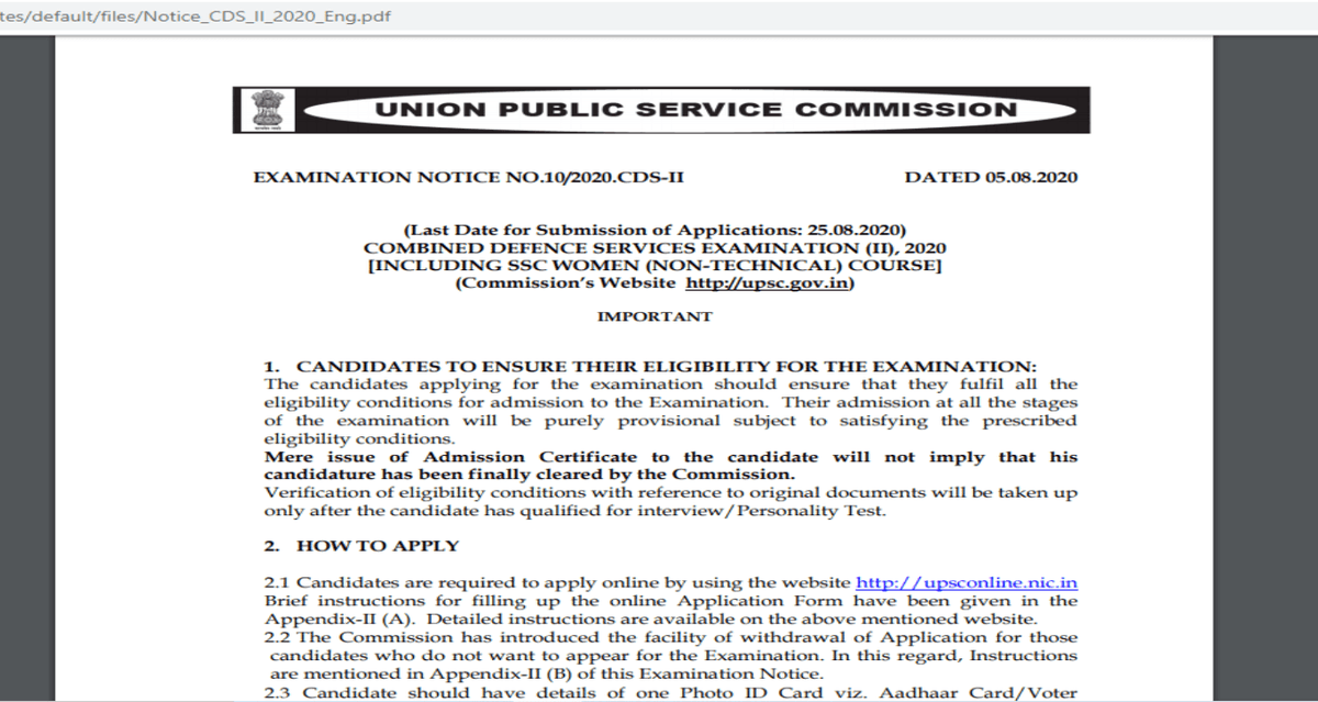 UPSC CDS 2