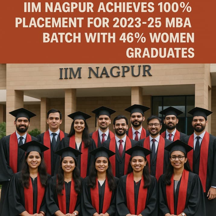 IIM Nagpur Achieves 100% Placement for 2023–25 MBA Batch With 46% Women Graduates