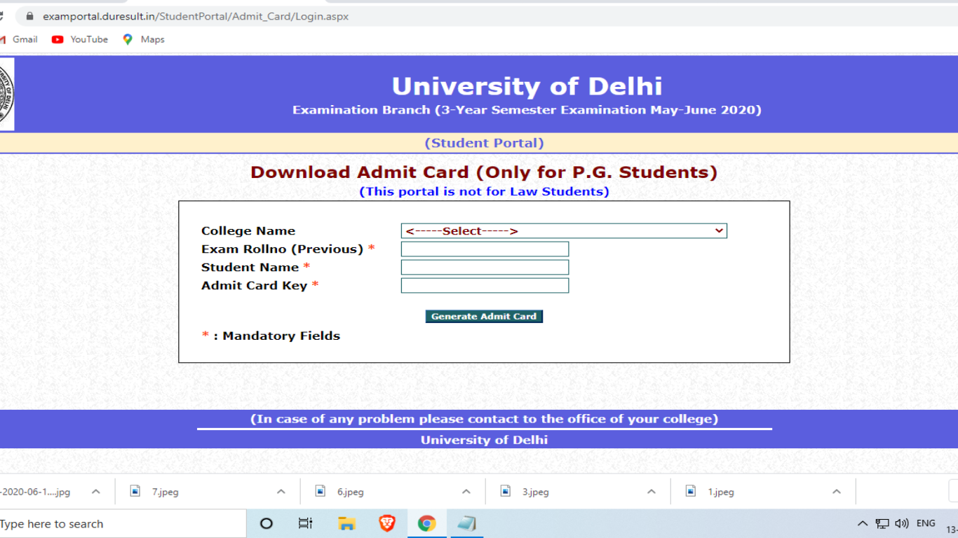 DU open book exam 2020