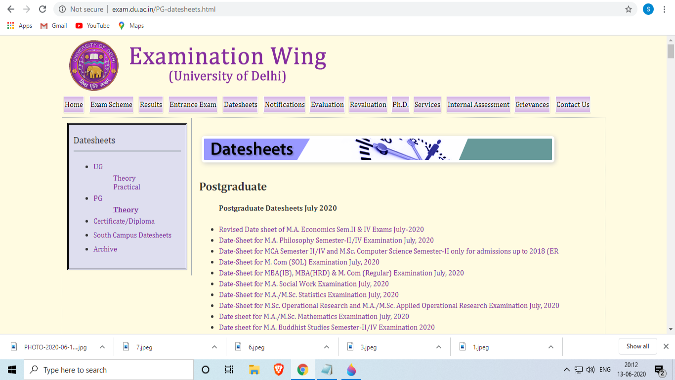DU open book exam 2020