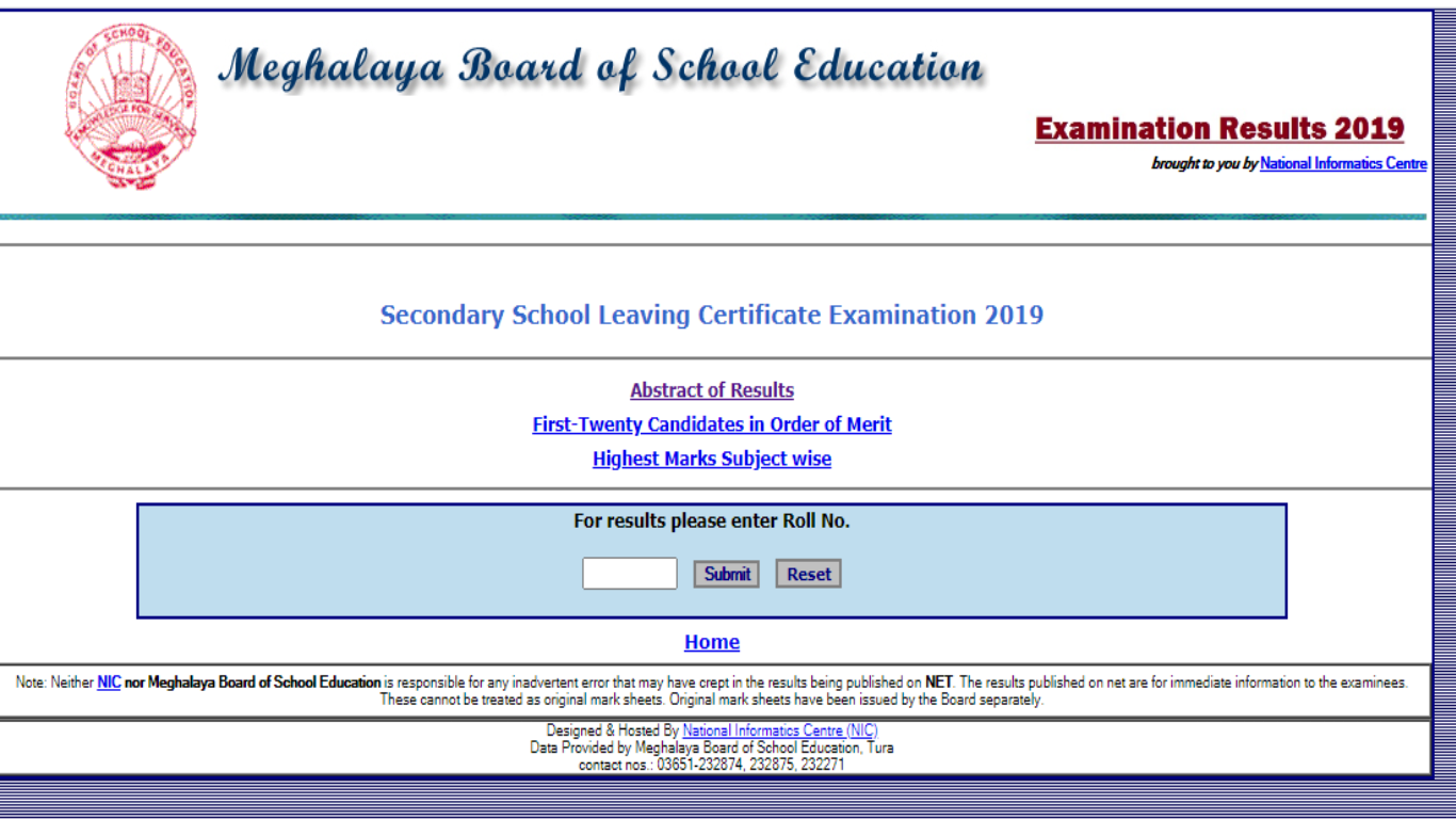 Meghalaya SSLC 2020