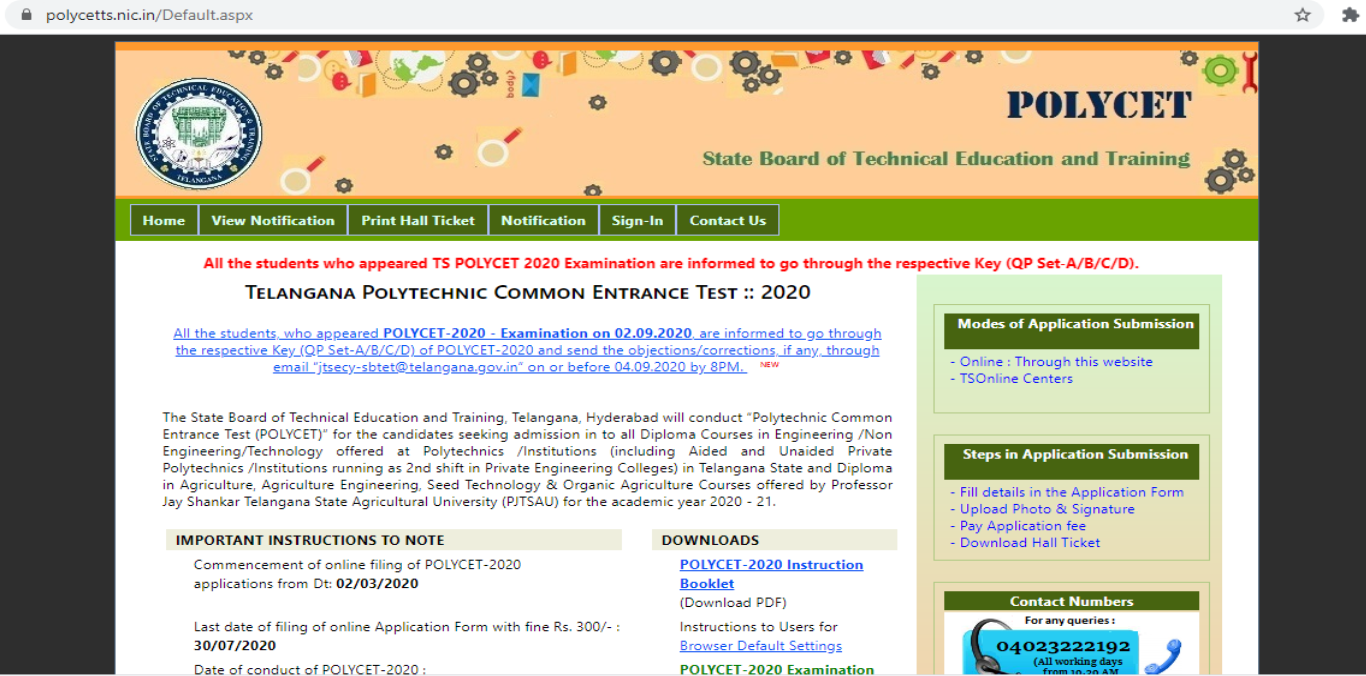 TS POLYCET 2020 exam