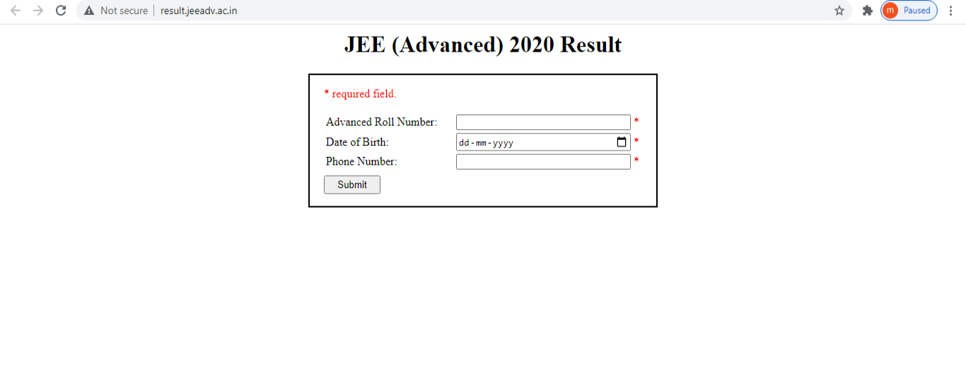 JEE Advanced result