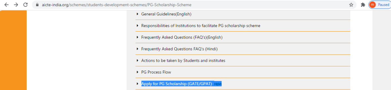 AICTE PG Scholarship