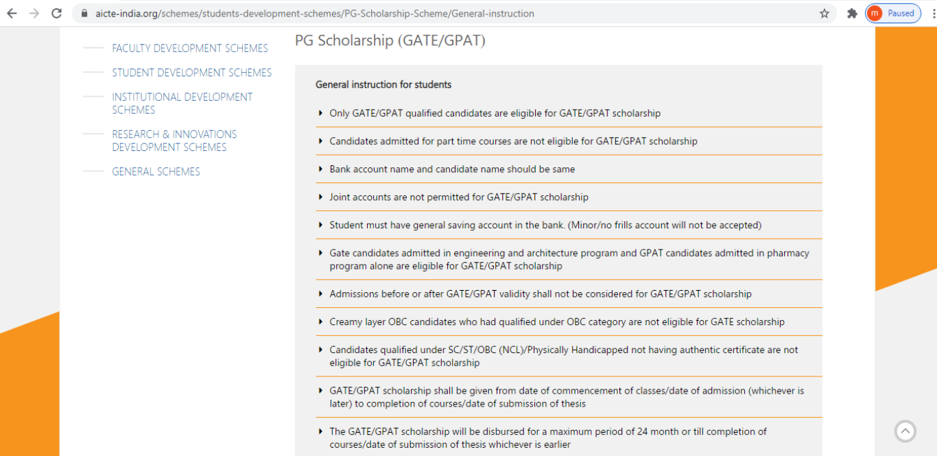AICTE PG Scholarship