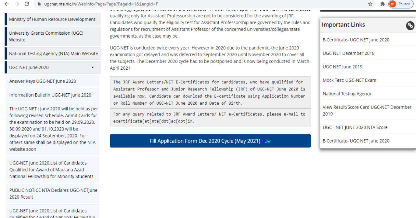 UGC NET May 2021