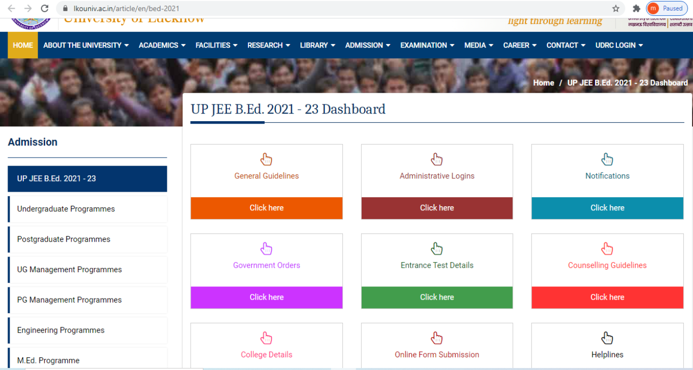 UP BEd JEE 2021