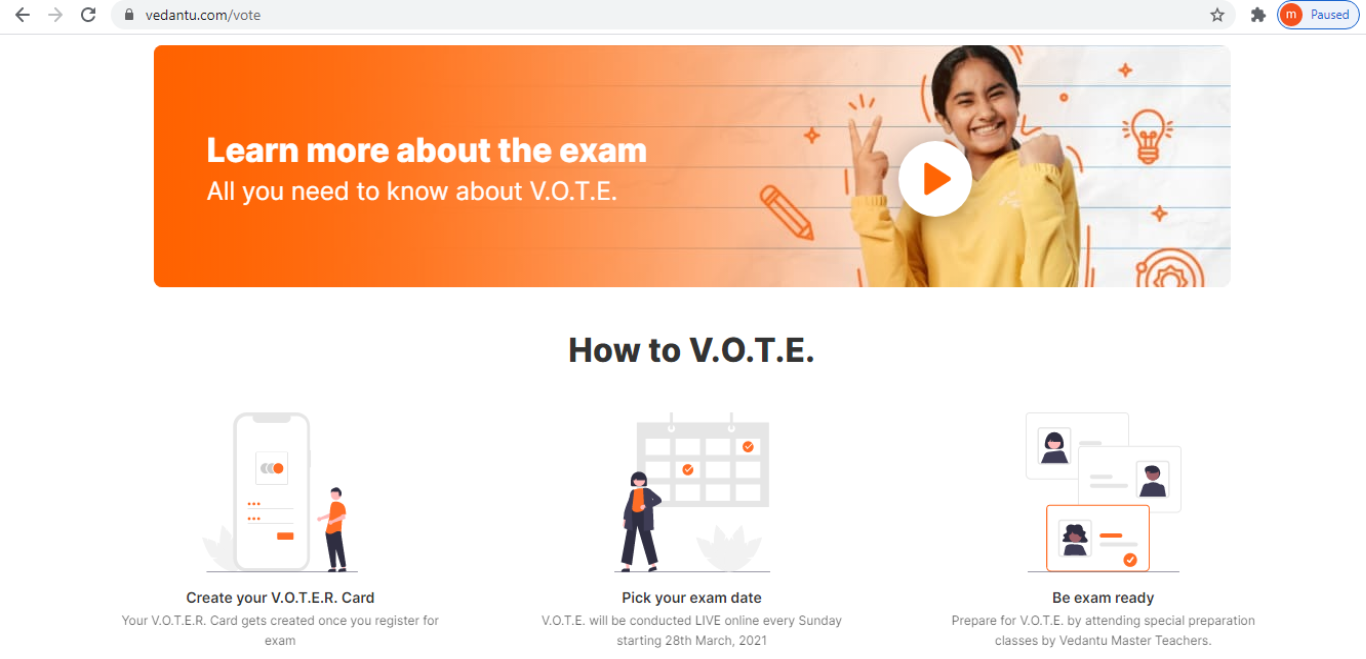 VOTE of Vedantu