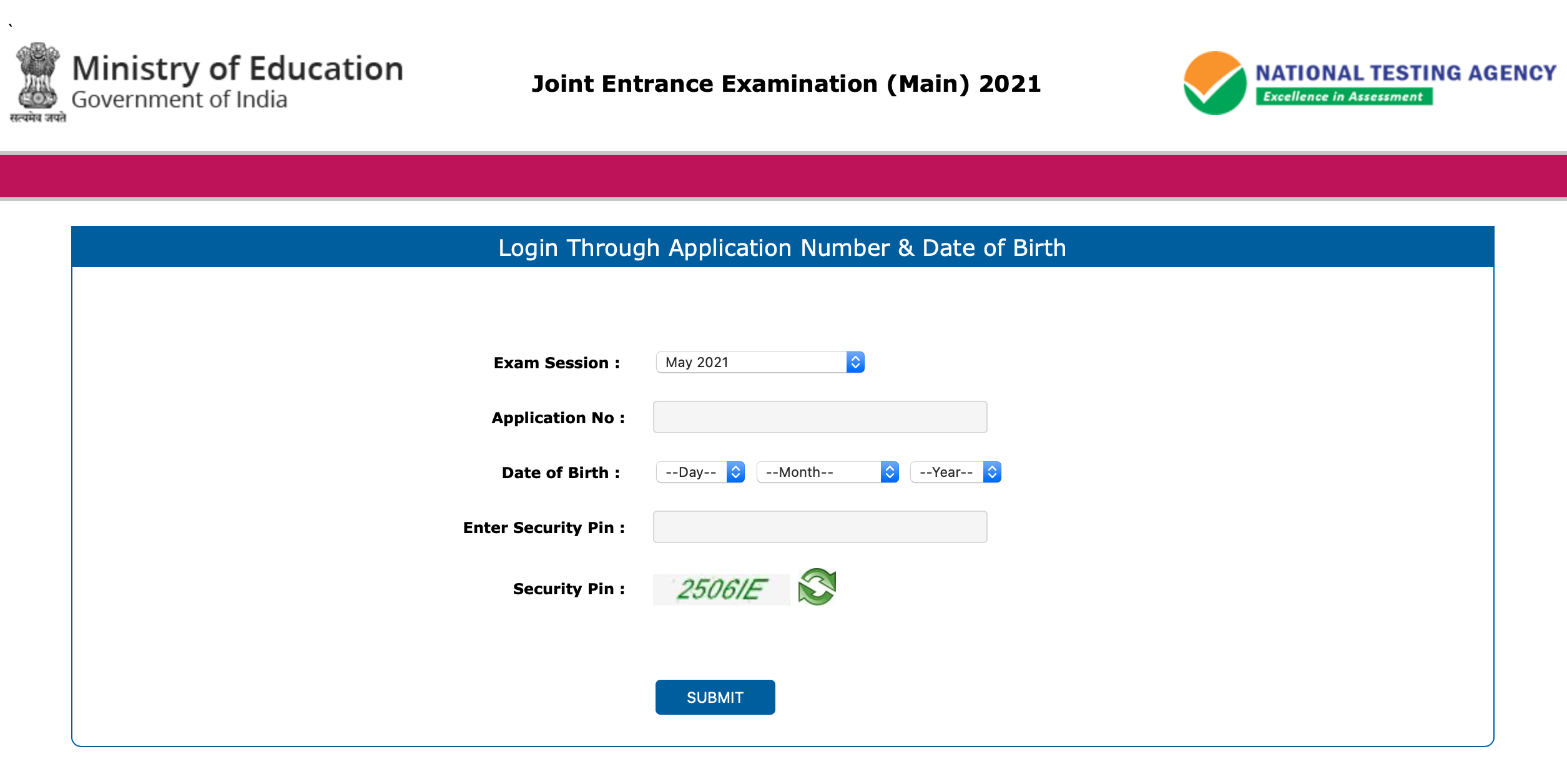 JEE Main admit card 2021