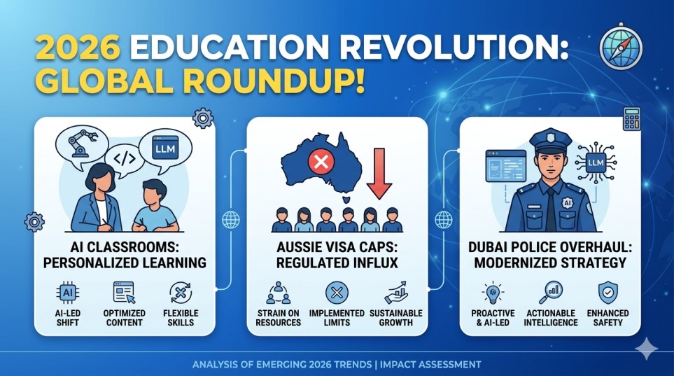 2026 Education Revolution: AI Classrooms, Aussie Visa Caps & Dubai Police Overhaul – Global Roundup!