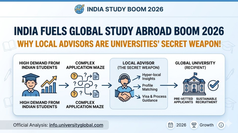 India Fuels Global Study Abroad Boom 2026: Why Local Advisors Are Universities' Secret Weapon!