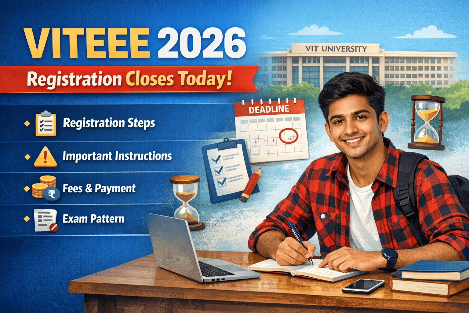 VITEEE 2026 Registration Closes Today: Steps, Important Instructions, Fees, Pattern