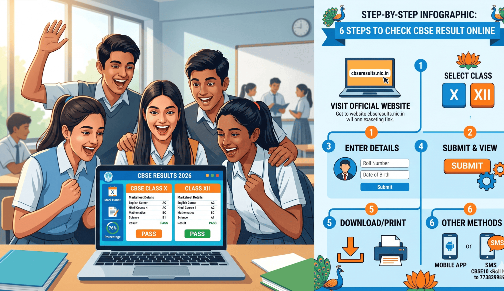 CBSE 12th Result 2026 declared today, May 13! Check your scorecard on DigiLocker, UMANG & cbseresults.nic.in. Learn symbols