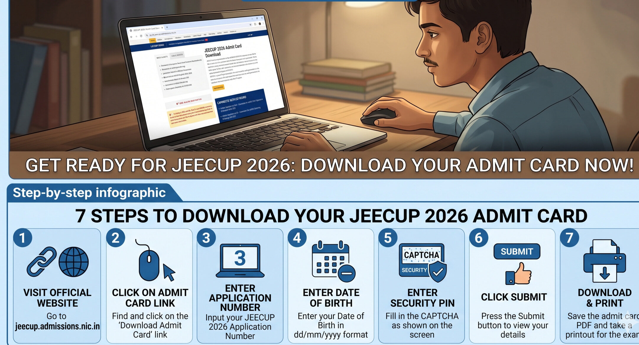 UP Polytechnic hall ticket,,JEECUP 2026 Admit Card is live at jeecup.admissions.nic.in. Download your