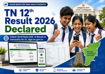 TN 12th Result 2026 Declared: Check Tamil Nadu HSE +2 Result at tnresults.nic.in, dge.tn.gov.in