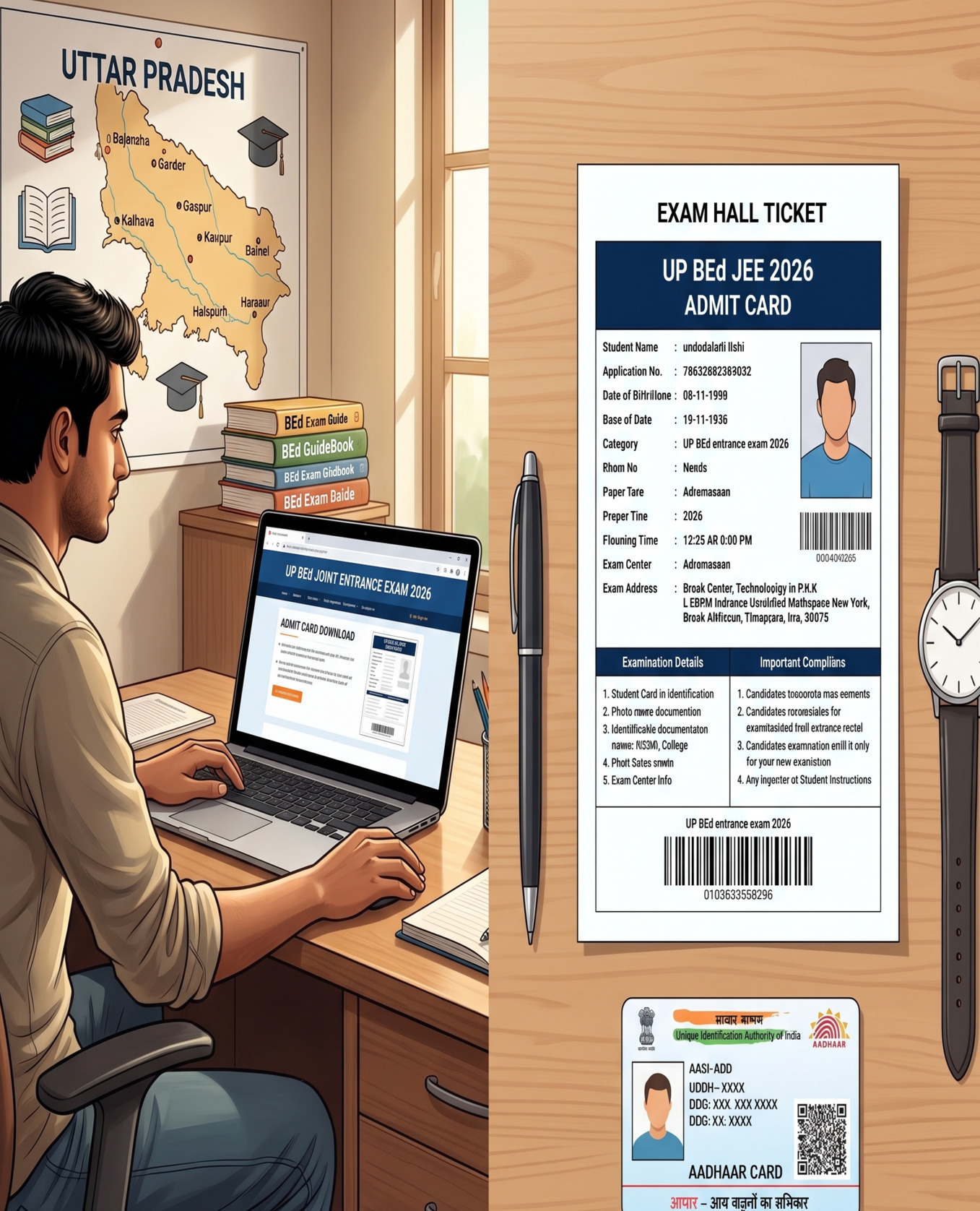 UP BEd Admit Card 2026 from bujhansi.ac.in. Check exam date (May 31), eligibility, symbols,