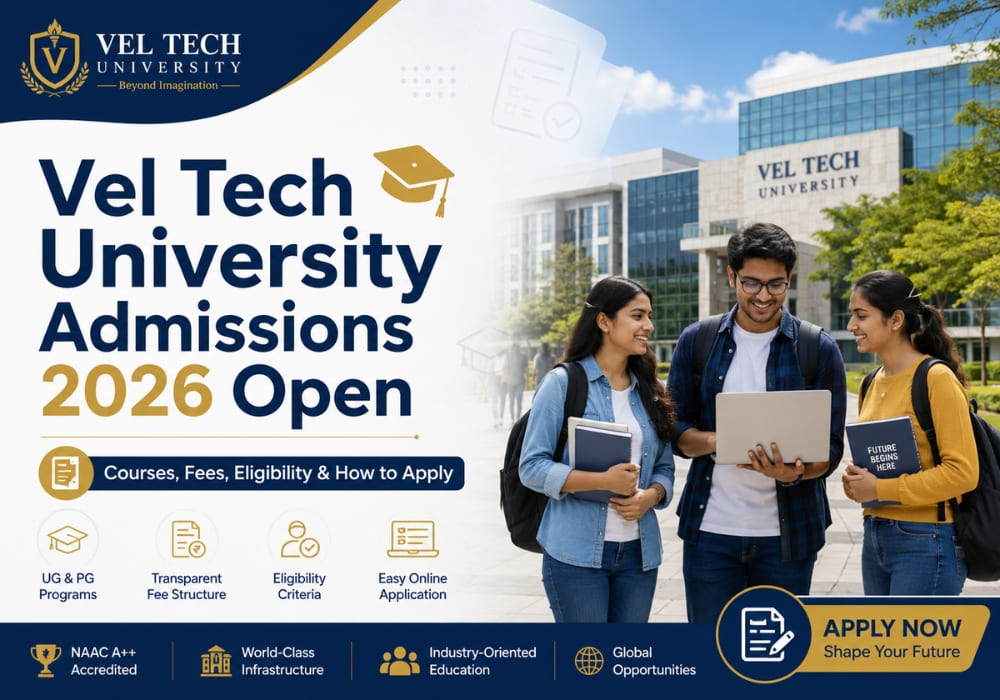 Vel Tech University Admissions 2026 Open: Courses, Fees, Eligibility & How to Apply
