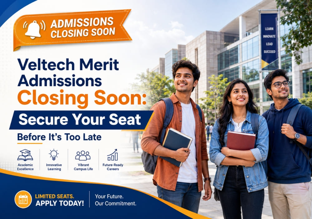 Veltech Merit Admissions Closing Soon: Secure Your Seat Before It’s Too Late