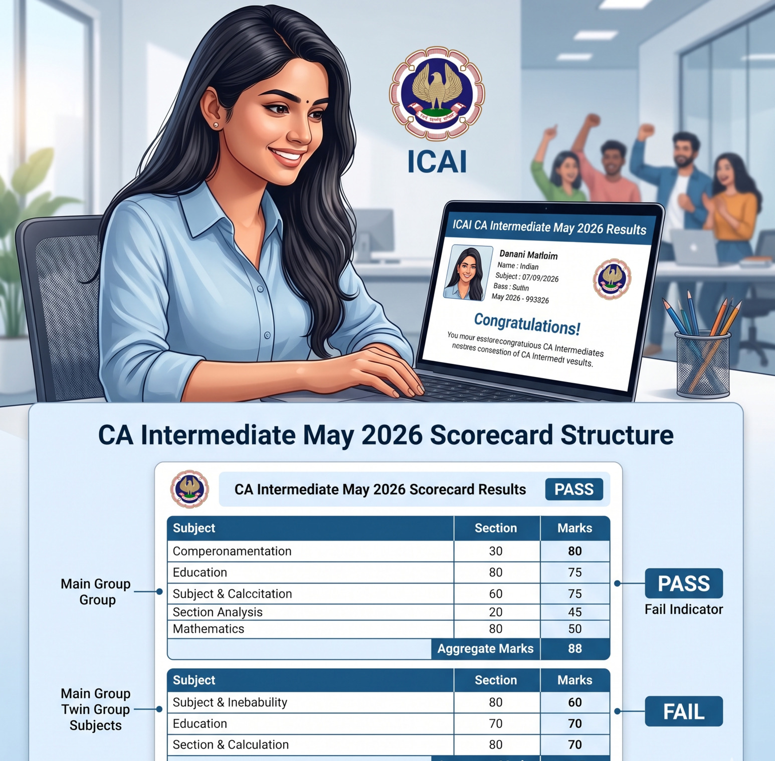 ICAI CA Intermediate Result May 2026 declared on June 24 at icai.nic.in. Check your scorecard, passing cut-offs, merit list,