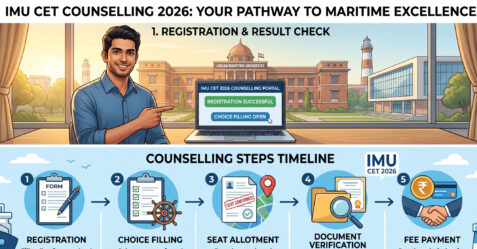 IMU CET Counselling 2026 registration guide for BTech, BSc & Diploma courses. Get dates