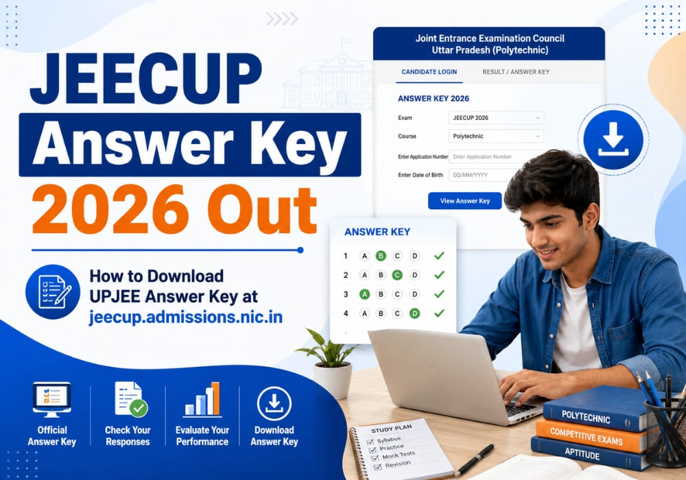 JEECUP 2026 provisional answer key is live at jeecup.admissions.nic.in. Objection window closes June 15.