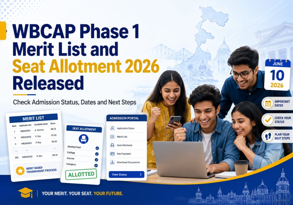 WBCAP Phase 1 Merit List and Seat Allotment 2026 Released: Check Admission Status, Dates and Next Steps