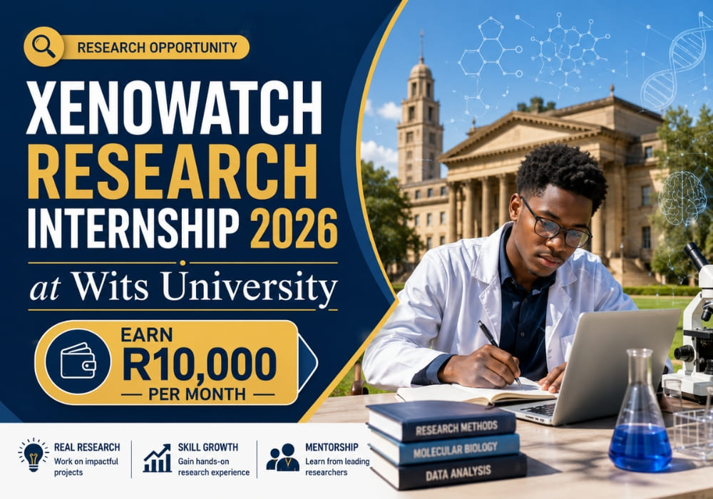 Xenowatch Research Internship 2026 at Wits University: Earn R10,000 per Month
