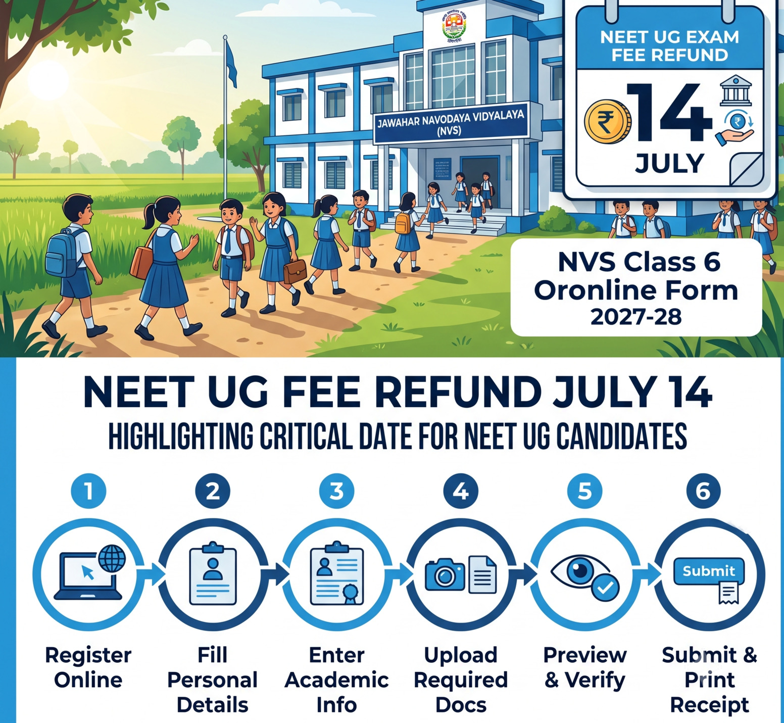 NTA extends NEET UG May 3 exam fee refund deadline to July 14, 2026. eligibility, dates & tips
