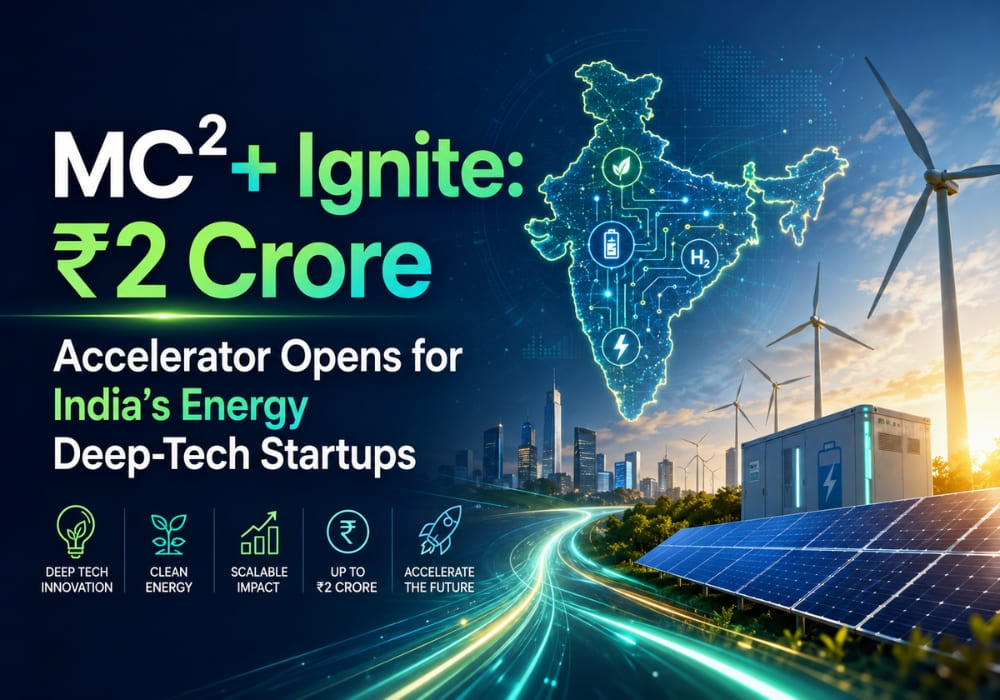 MC²+ Ignite: ₹2 Crore Accelerator Opens for India’s Energy Deep-Tech Startups
