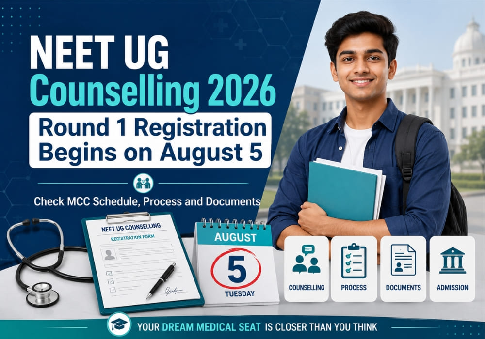 NEET UG Counselling 2026 Round 1 Registration Begins on August 5: Check MCC Schedule, Process and Documents