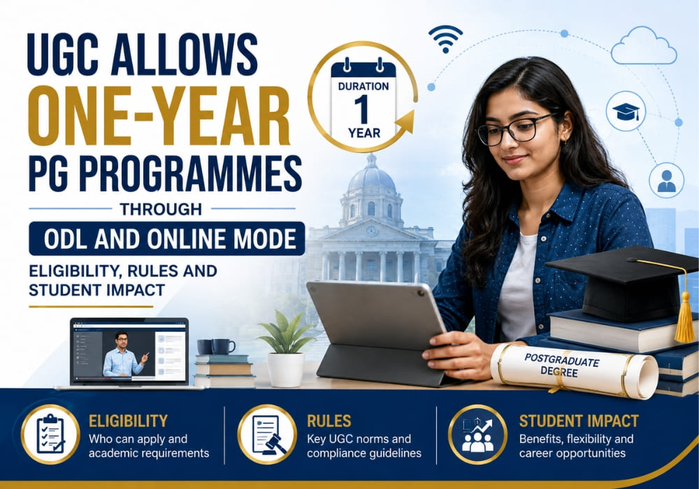 UGC Allows One-Year PG Programmes Through ODL and Online Mode: Eligibility, Rules and Student Impact