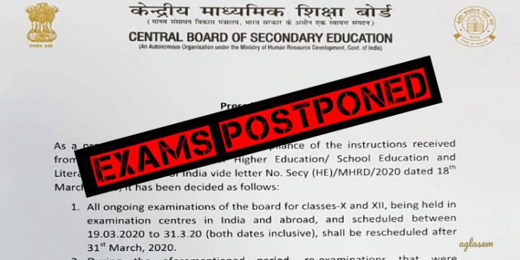 CBSE 10th and 12th exams also postponed