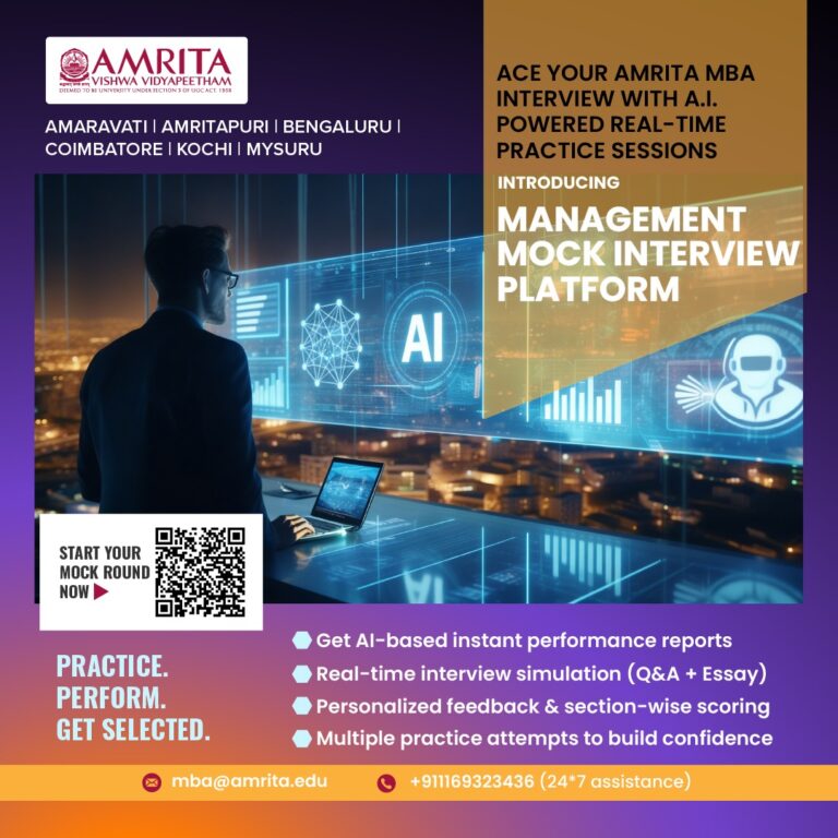 Amrita Launches India’s First AI Powered MBA - Management Mock Interview Platform for MBA Aspirants