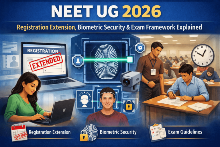 NEET UG 2026 : Registration Extension, Biometric Security & Exam Framework Explained