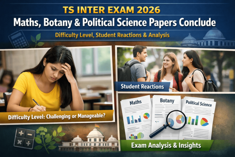 TS Inter Exam 2026 : Maths, Botany & Political Science Papers Conclude -  Difficulty Level, Student Reactions & Analysis