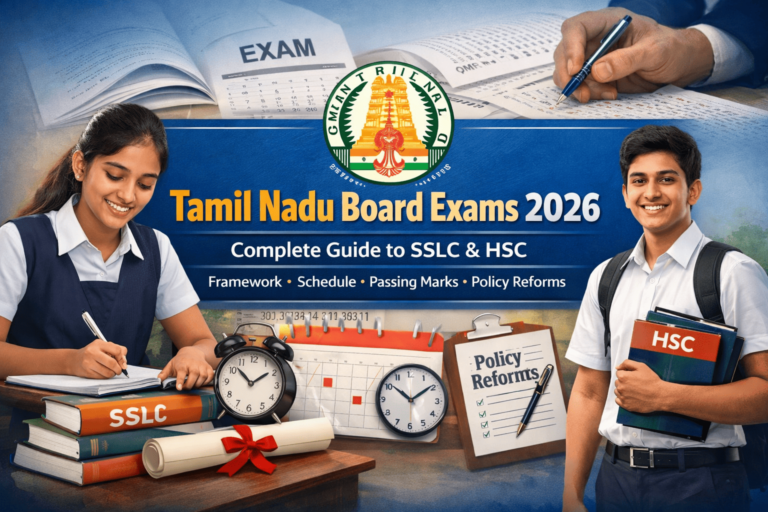 Tamil Nadu Board Exams 2026: Complete Guide to SSLC & HSC Framework, Schedule, Passing Marks and Policy Reforms