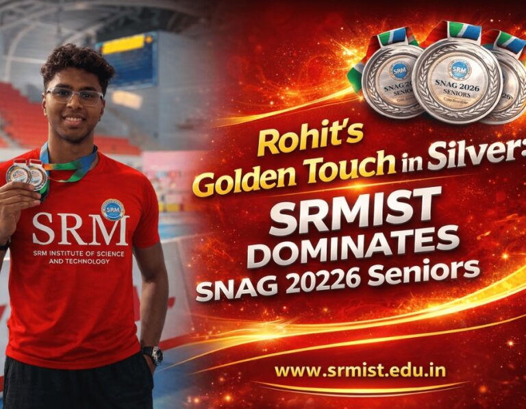 SNAG 2026 Swimming results for full standings.Proud moment for Tamil Nadu sports! - SRMIST