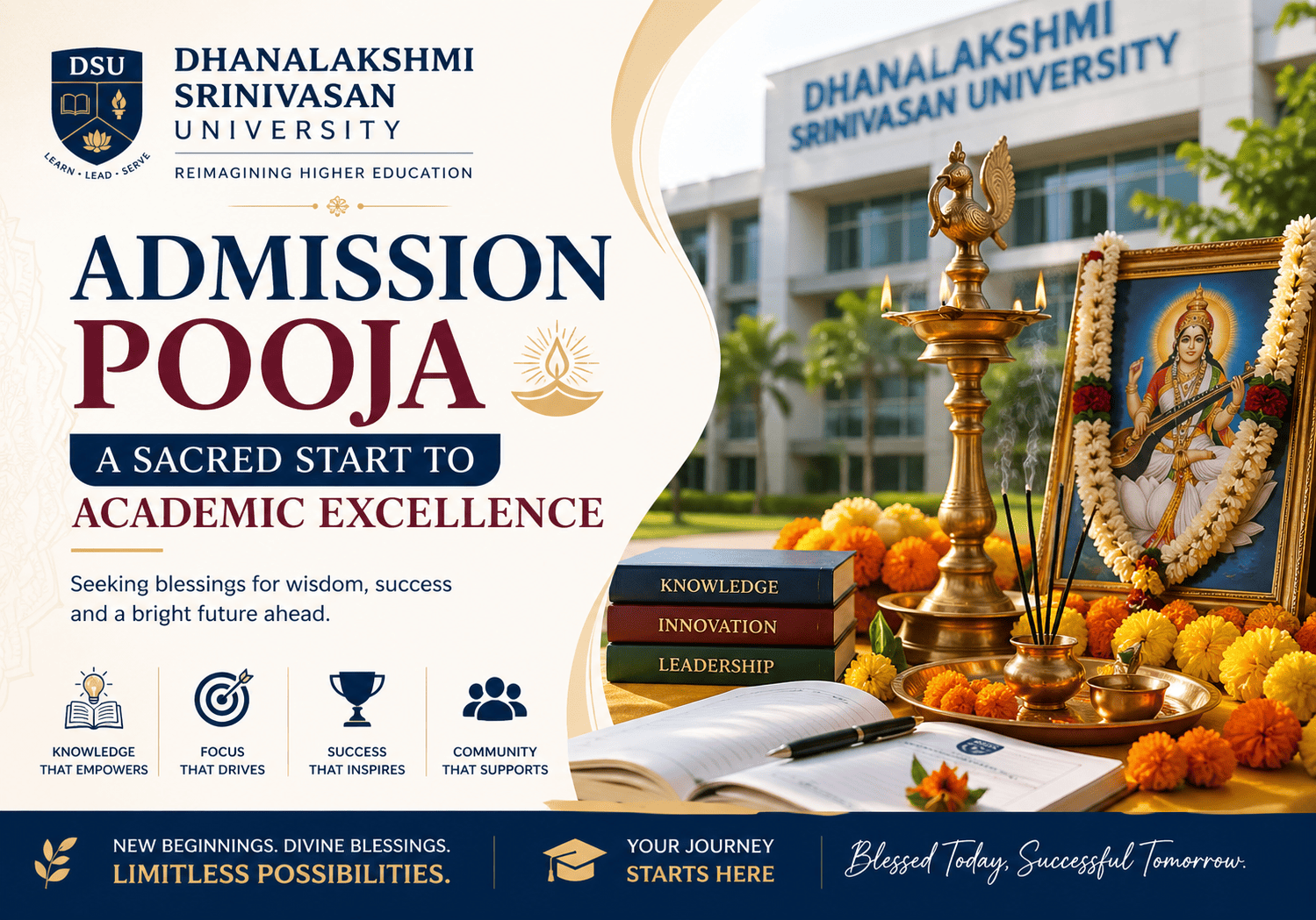 Admission Pooja at Dhanalakshmi Srinivasan University: A Sacred Start to Academic Excellence
