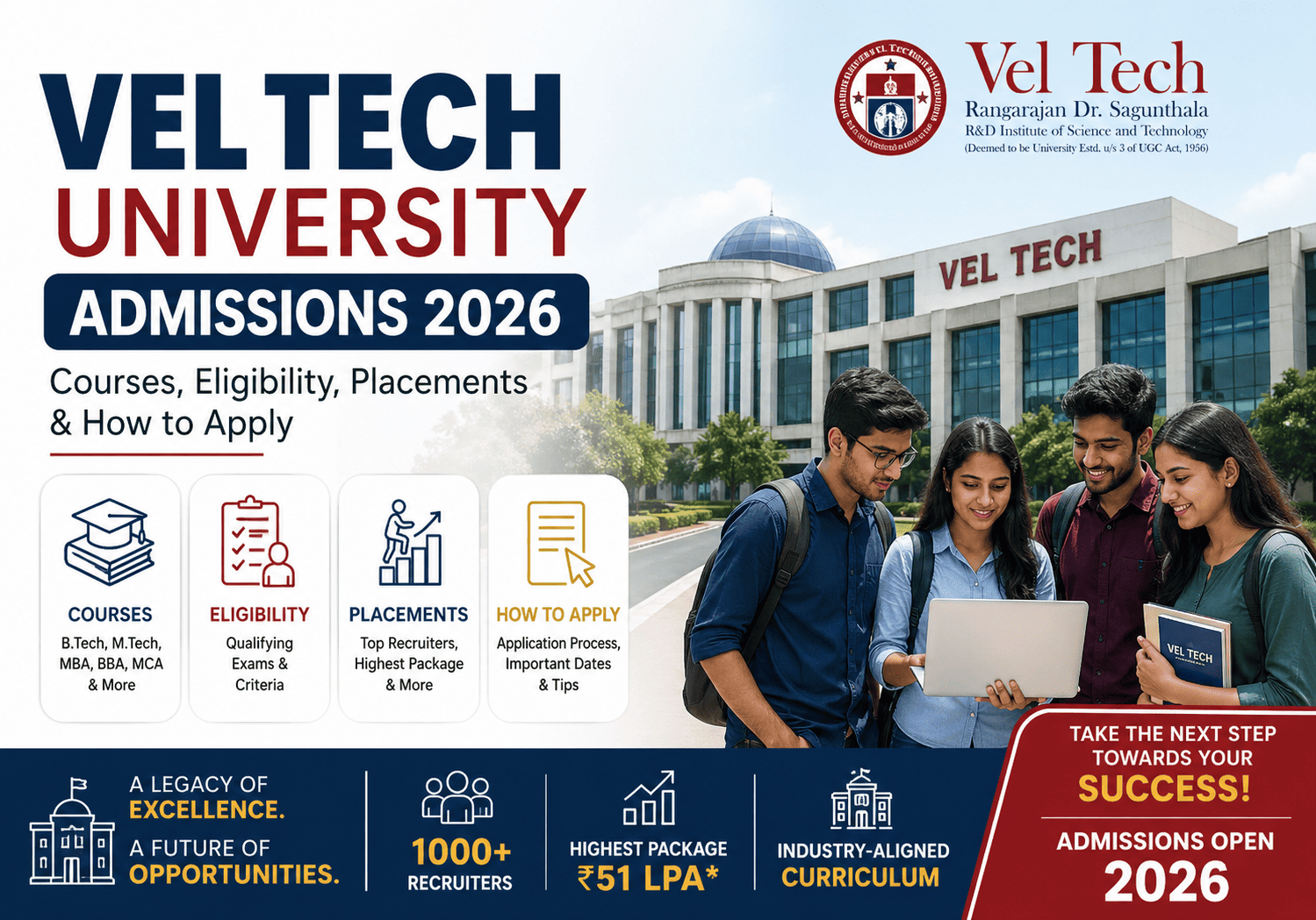 Vel Tech University Admissions 2026: Courses, Eligibility, Placements & How to Apply
