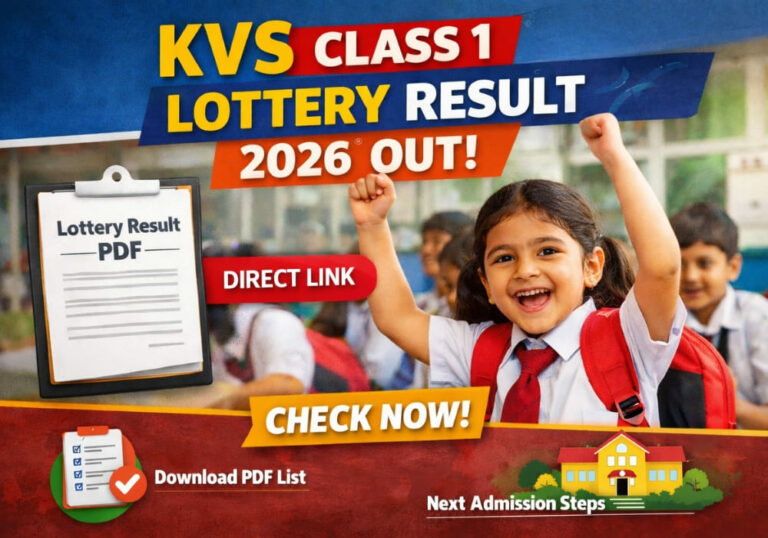 KVS Class 1 Lottery Result 2026 Out: Direct Link, PDF List & Next Admission Steps