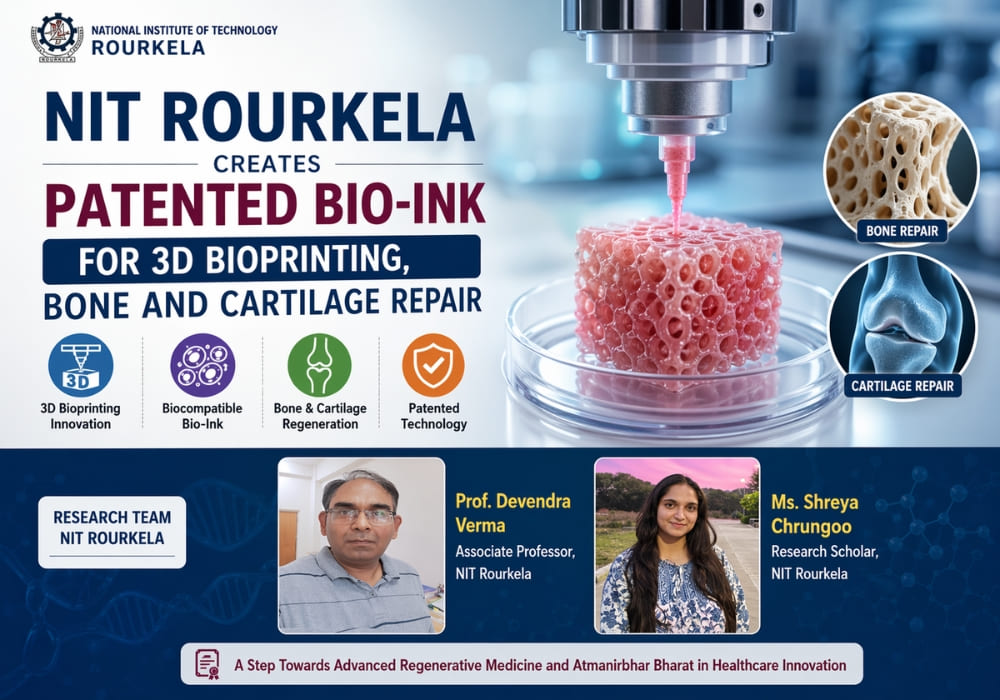NIT Rourkela Creates Patented Bio-Ink for 3D Bioprinting, Bone and Cartilage Repair
