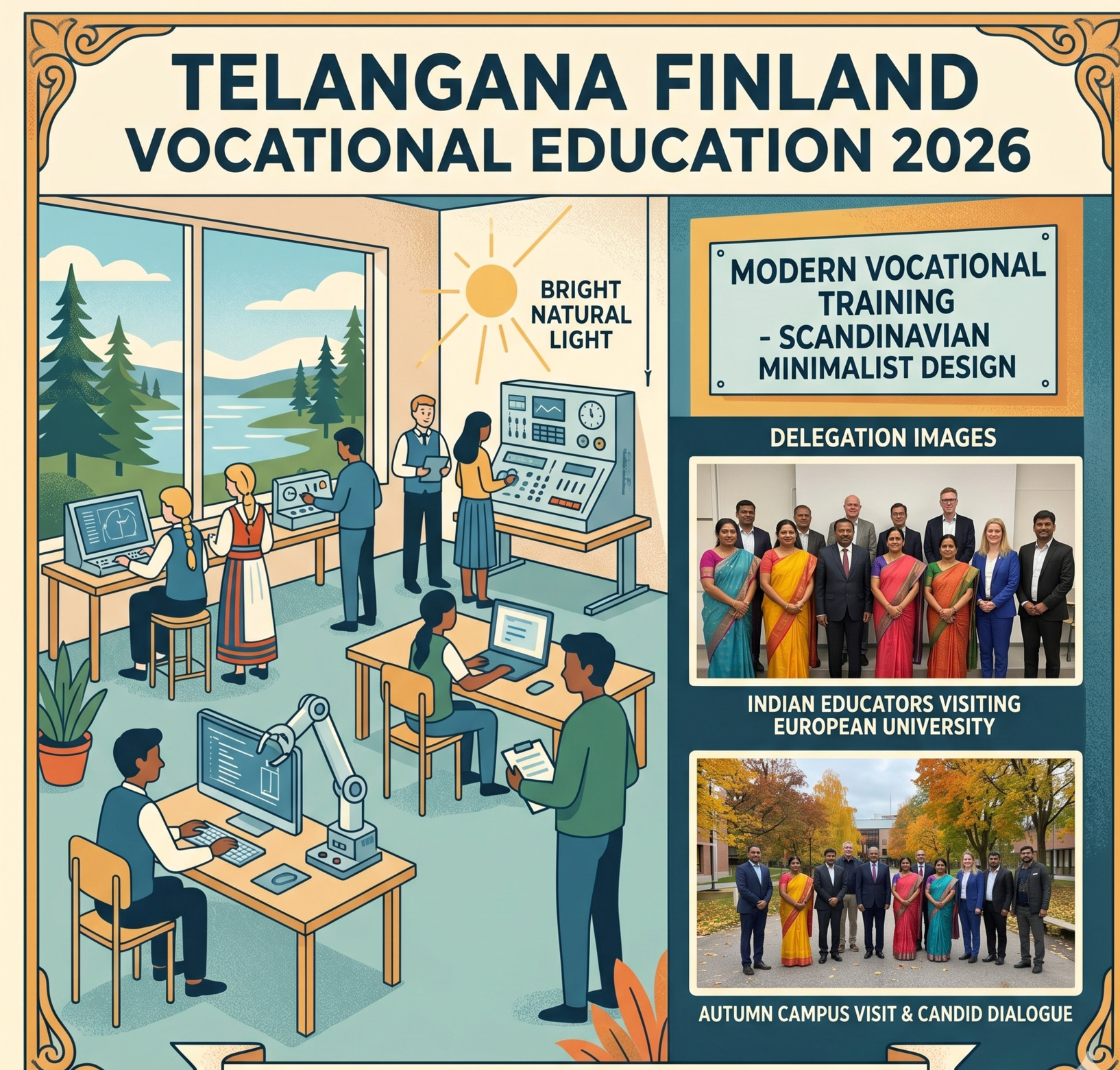 Telangana Finland Education 2026 Model to Boost Adopts Finland Learn about the delegation, Vocational Education key dates, eligibility, and what changes are coming.