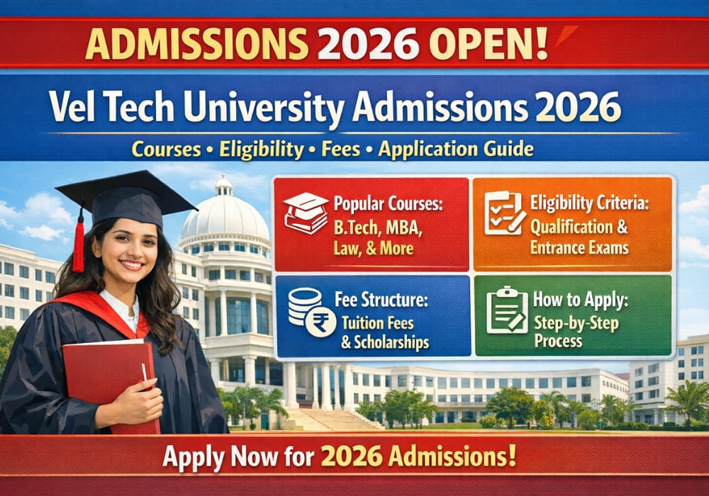 Vel Tech University Admissions 2026 Open: Courses, Eligibility, Fees & Application Guide