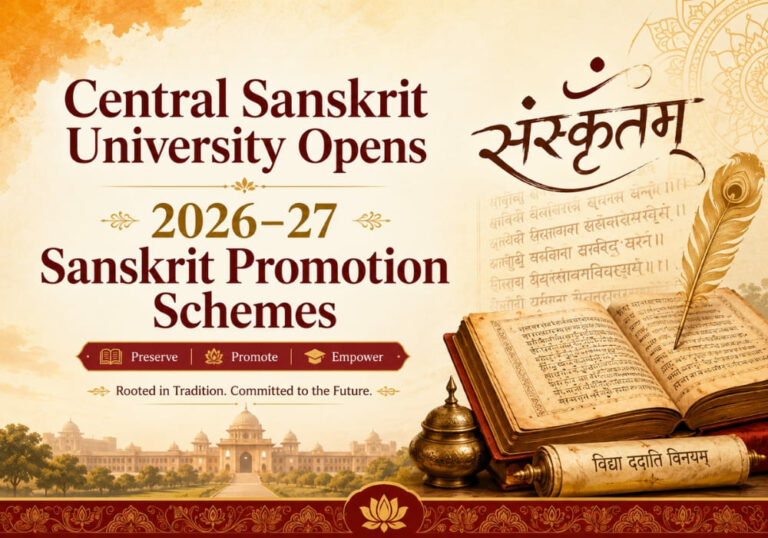 Central Sanskrit University Opens 2026–27 Sanskrit Promotion Schemes