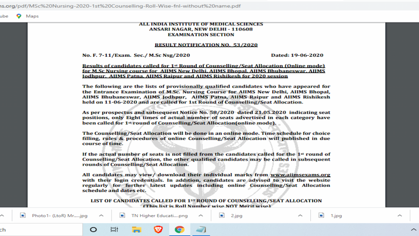 AIIMS Nursing Exam 2020