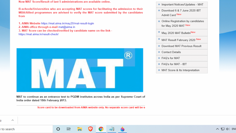 MAT May 2020 exam