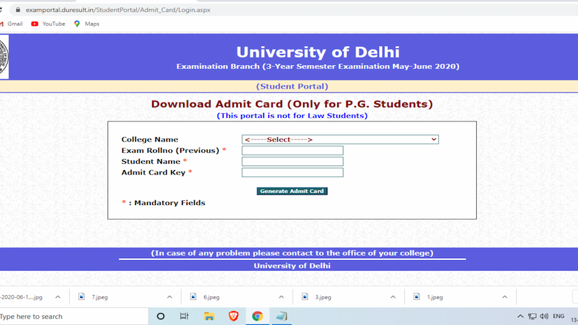 DU open book exam 2020