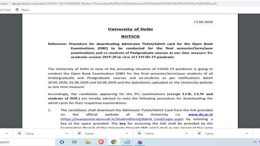 DU open book exam 2020