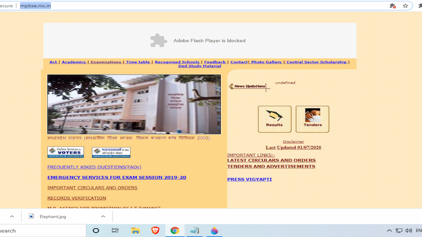 MPBSE 10th result 2020