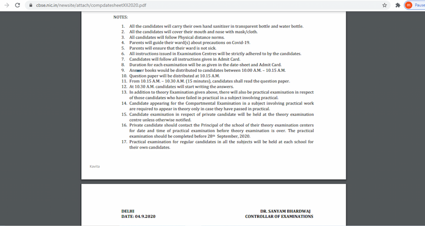 CBSE Compartment exam